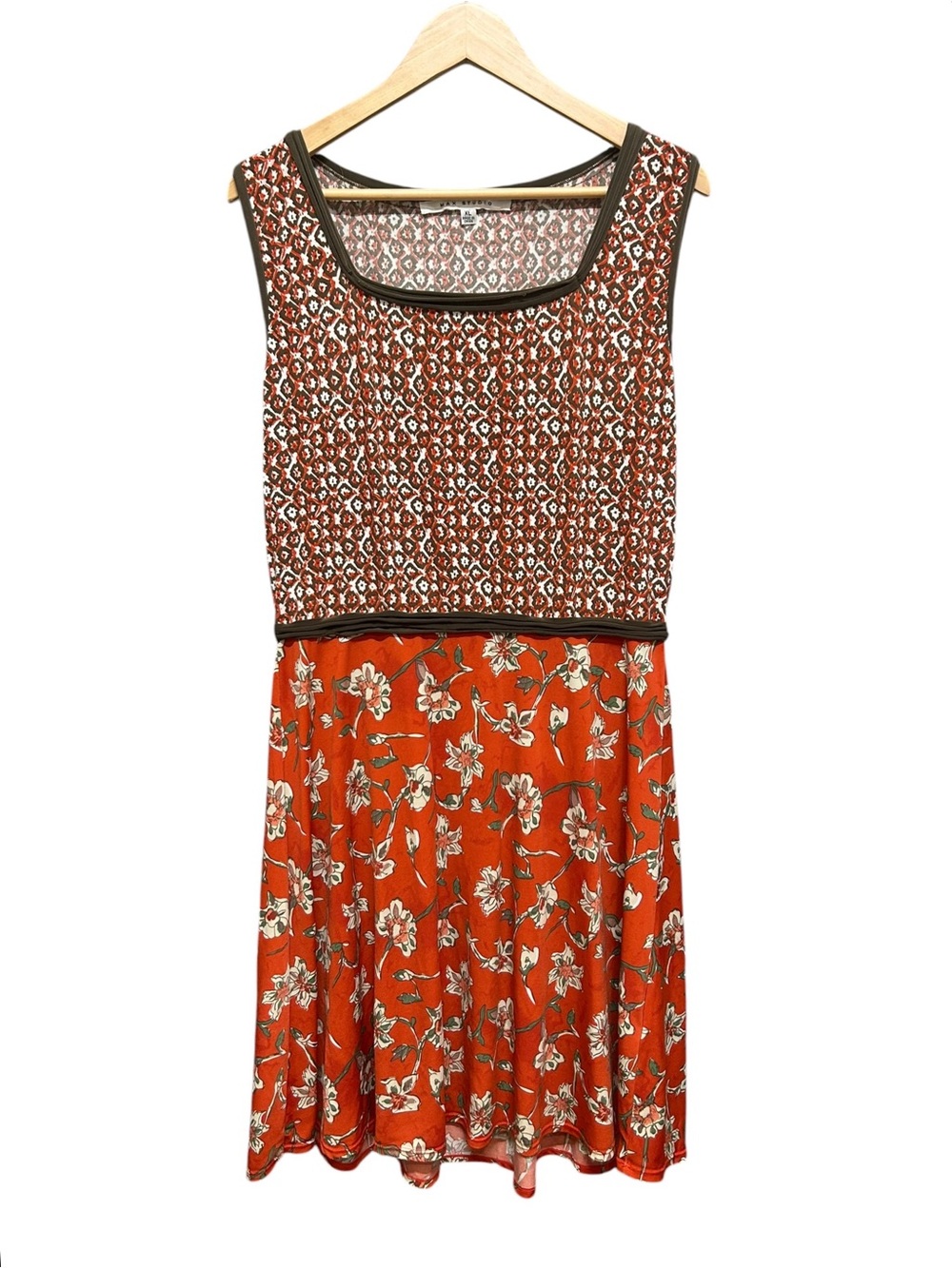 Max Studio Mixed Floral Pattern Fit & Flare Stretchy Dress Size XL